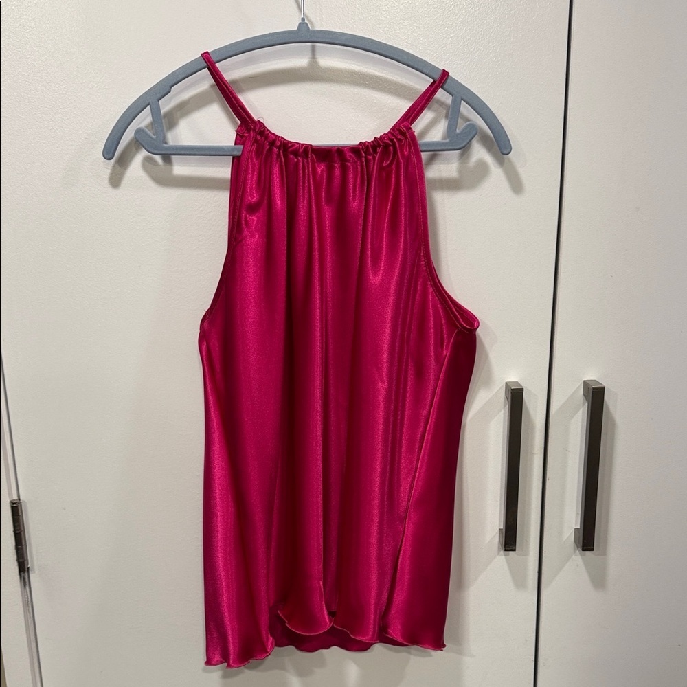 Elegant Pink Satin Women's Top